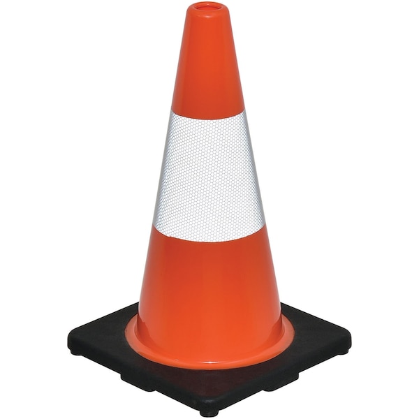Global Industrial Traffic Cone, Pvc, 18 in Height, 3, Orange RC450SP-AB - main